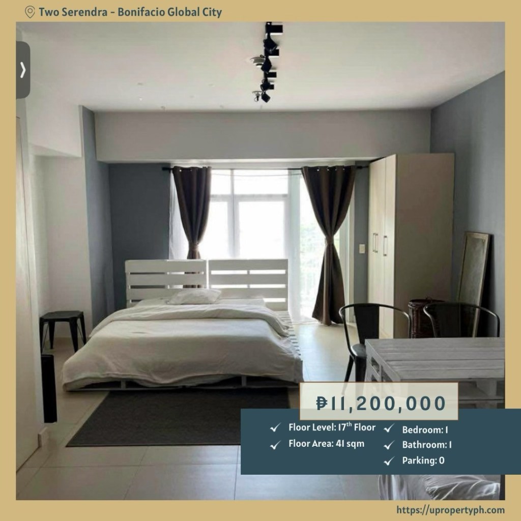 Studio Condo for Sale at Two Serendra in BGC, Taguig&nbsp;City