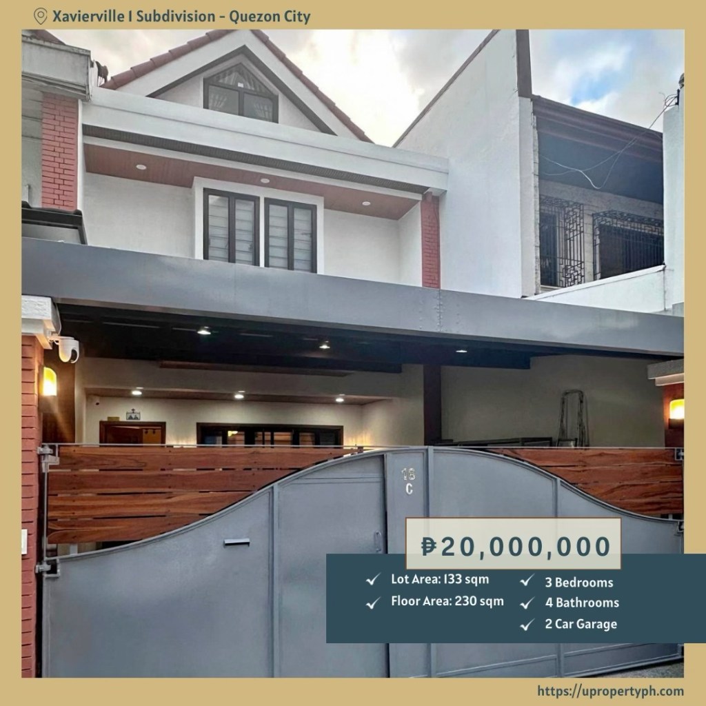 3-Bedroom Townhouse for Sale at Xavierville 1 Subdivision in Loyola Heights, Quezon&nbsp;City