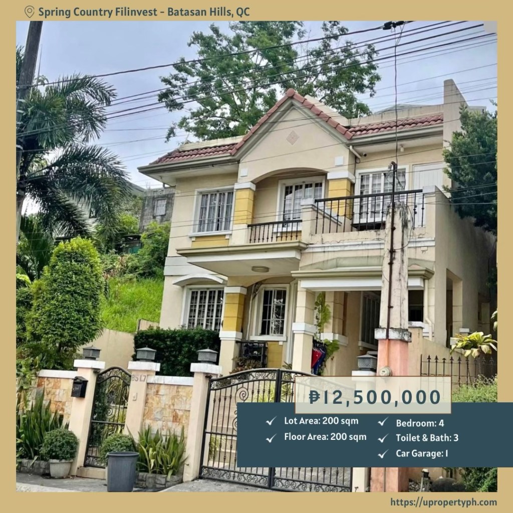 4-Bedroom House for Sale at Spring Country Filinvest in Batasan Hills, Quezon&nbsp;City