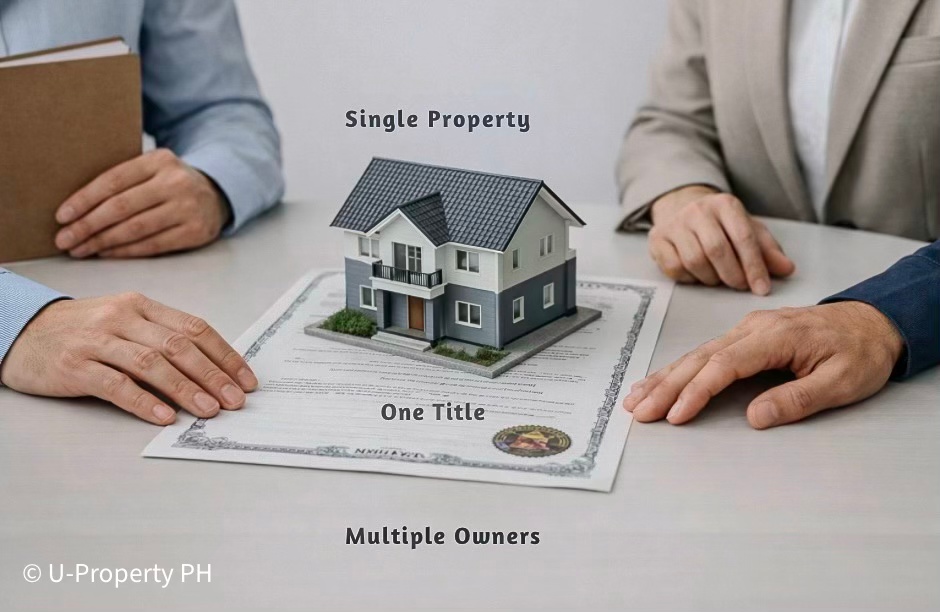 Undivided interest in Philippine real estate showing one property, one title, and multiple co-owners