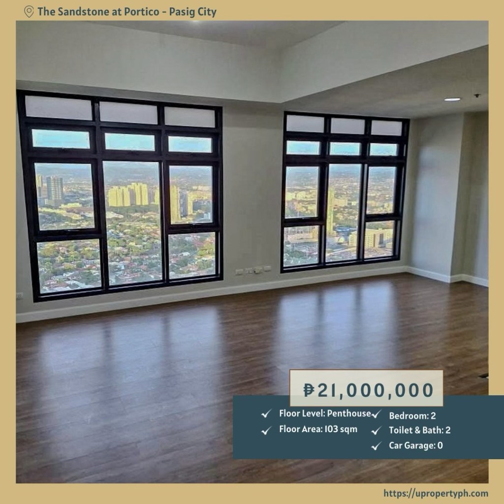 2-Bedroom Penthouse Condo for Sale at The Sandstone at Portico in Pasig&nbsp;City