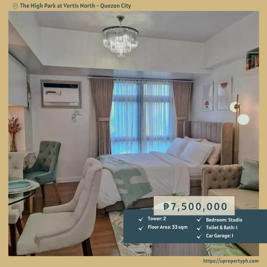 For Sale: Furnished Studio at The High Park, Vertis North, Quezon&nbsp;City